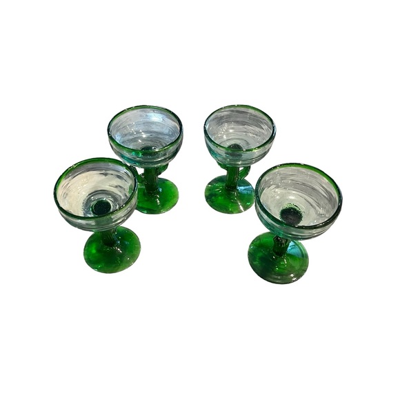 Hand Crafted Other - Hand Blown Cactus Margarita Glasses Made in Mexico Fout